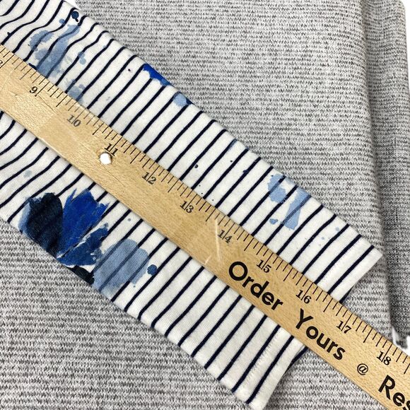 Polo Ralph Lauren Top Women's Medium White Blue Flowers and Stripes 3 /4 Sleeves - Picture 5 of 16